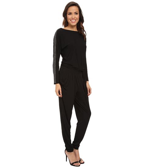 michael michael kors studded sleeve boat neck jumpsuit|Michael Kors boat.